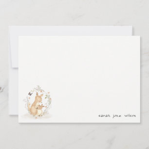 Cute Joey Mama Kangaroo Floral Wreath Baby Shower Note Card