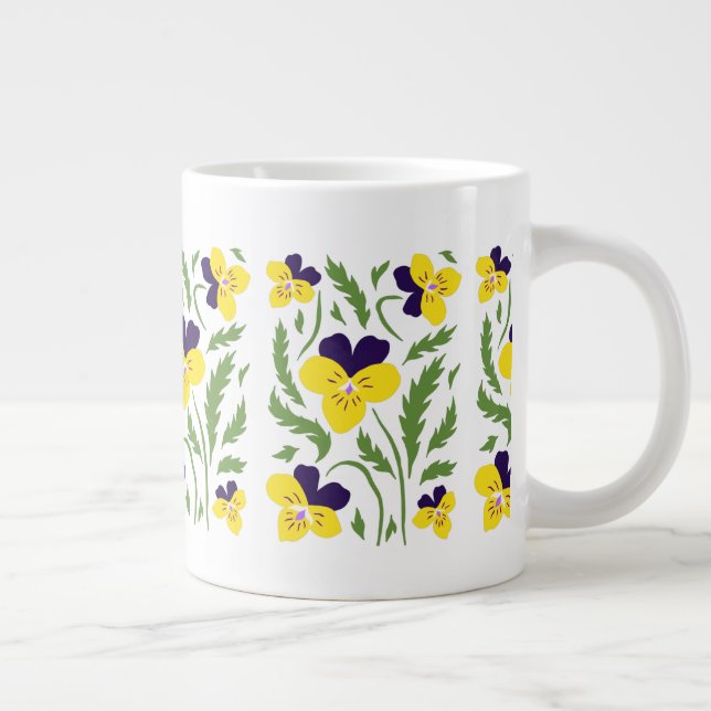 Cute Johnny Jump Ups Giant Coffee Mug (Right)