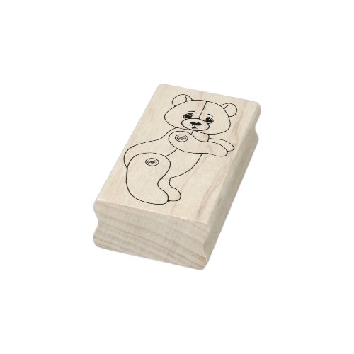 Cute Jointed Teddy Bear Rubber Stamp