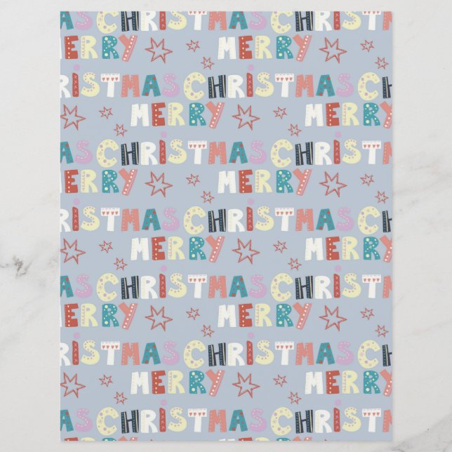 Cute Jolly Christmas Scrapbook Paper (Front)
