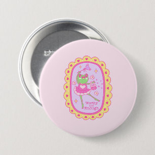 Cute Jolly Frog - Worthy and Enough Button