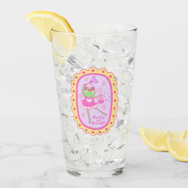 Cute Jolly Frog - Worthy and Enough Glass (Front Ice)