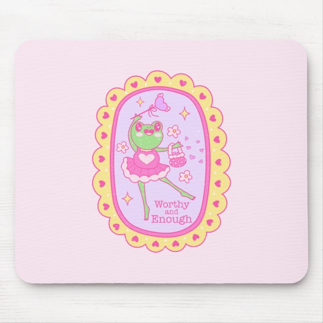 Cute Jolly Frog - Worthy and Enough Mouse Pad (Front)