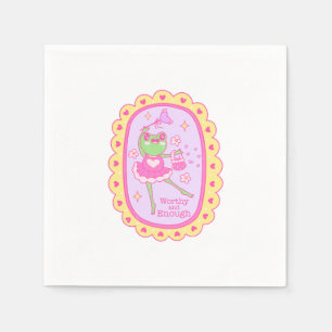 Cute Jolly Frog - Worthy and Enough Napkins