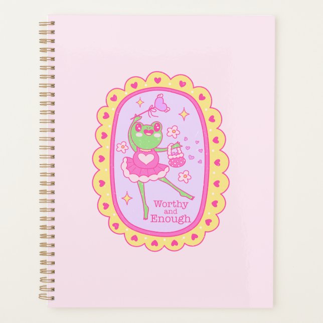 Cute Jolly Frog - Worthy and Enough Planner (Front)