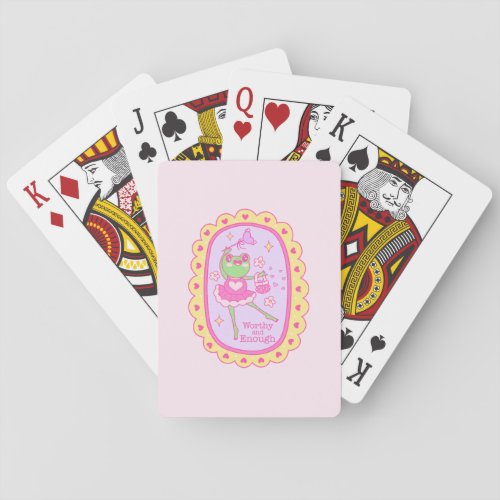 Cute Jolly Frog _ Worthy and Enough Playing Cards