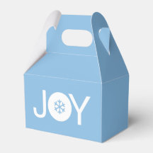 Cute Joy Christmas Blue Favor Box