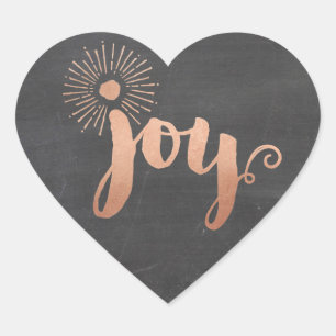 CUTE JOY HEART SEAL modern rose gold foil gray
