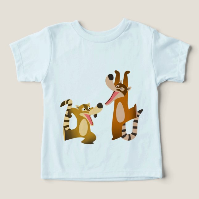 Cute Joyful Cartoon Coatimundis Baby T-Shirt Toddler T-shirt (Design Front)