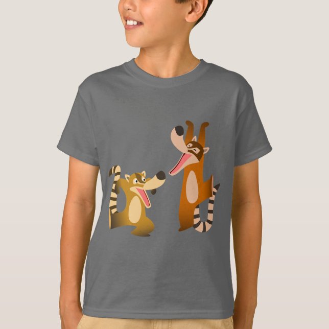 Cute Joyful Cartoon Coatimundis Children T-Shirt (Front)