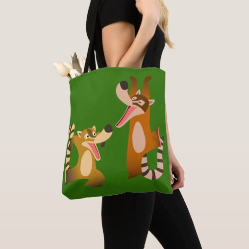 Cute Joyful Cartoon Coatimundis Tote Bag