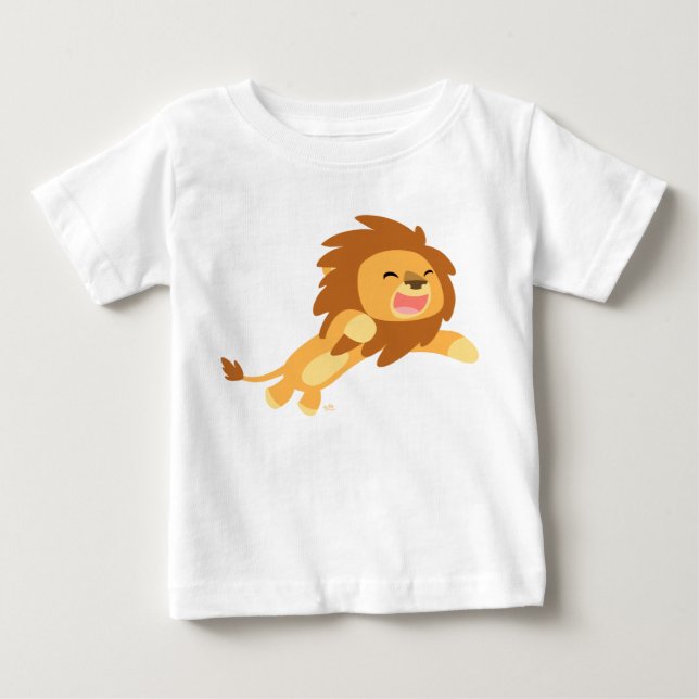 Cute Joyful Cartoon Lion Baby T-shirt (Front)