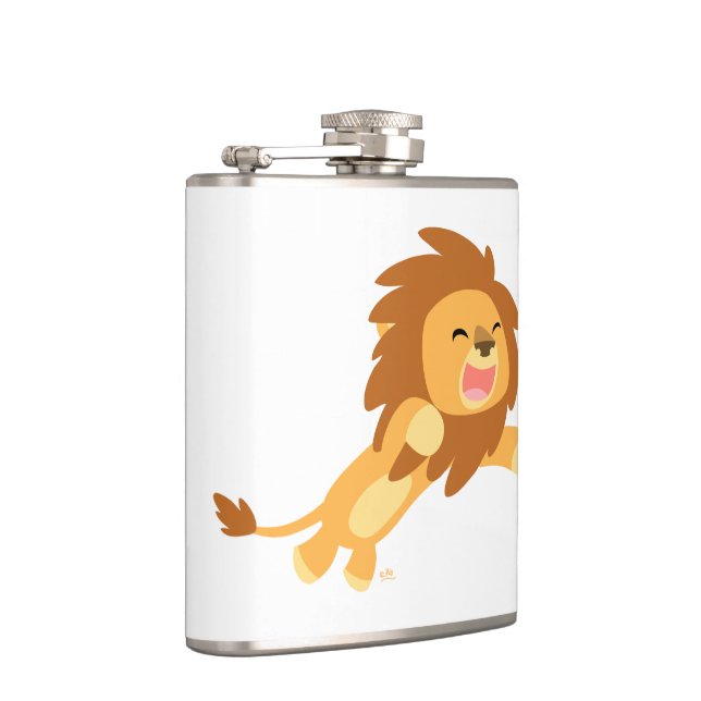 Cute Joyful Cartoon Lion Hip Flask (Right)