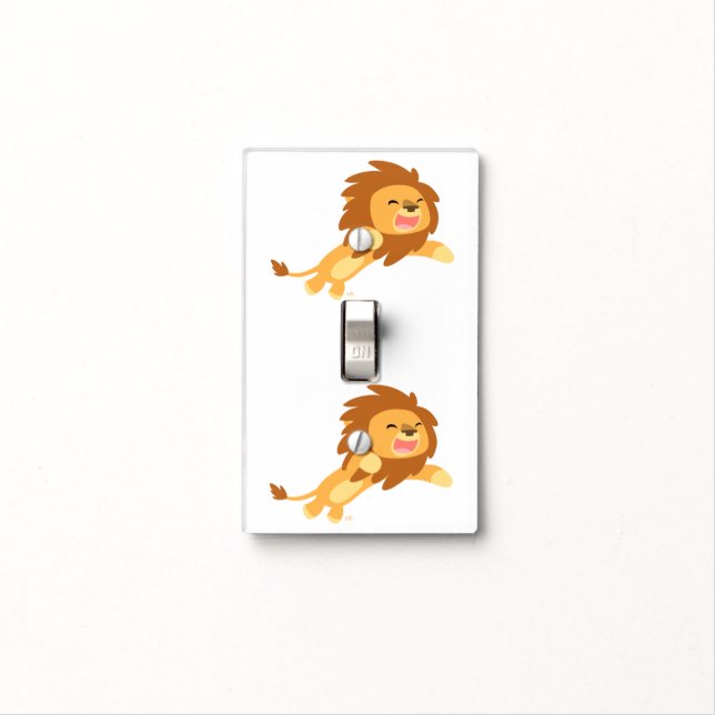 Cute Joyful Cartoon Lion Light Switch Cover (In Situ)