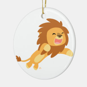 Cute Joyful Cartoon Lion Ornament