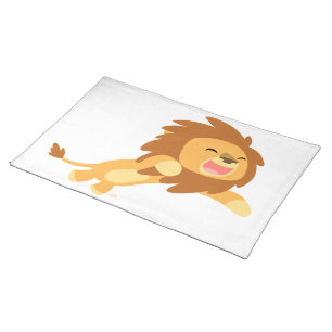 Cute Joyful Cartoon Lion Place Mat