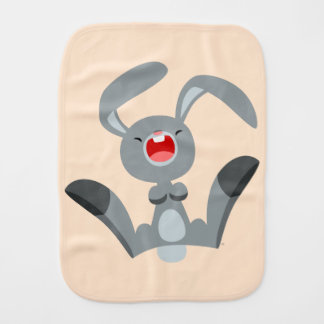 Cute Joyful Cartoon Rabbit Burp Cloth