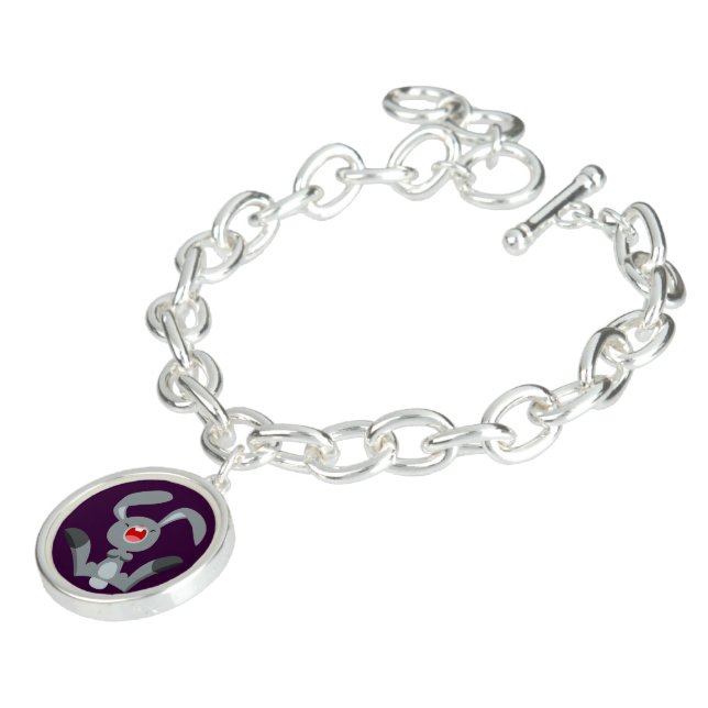 Cute Joyful Cartoon Rabbit Charm Bracelet (Side)
