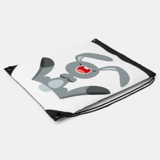 Cute Joyful Cartoon Rabbit Drawstring Backpack