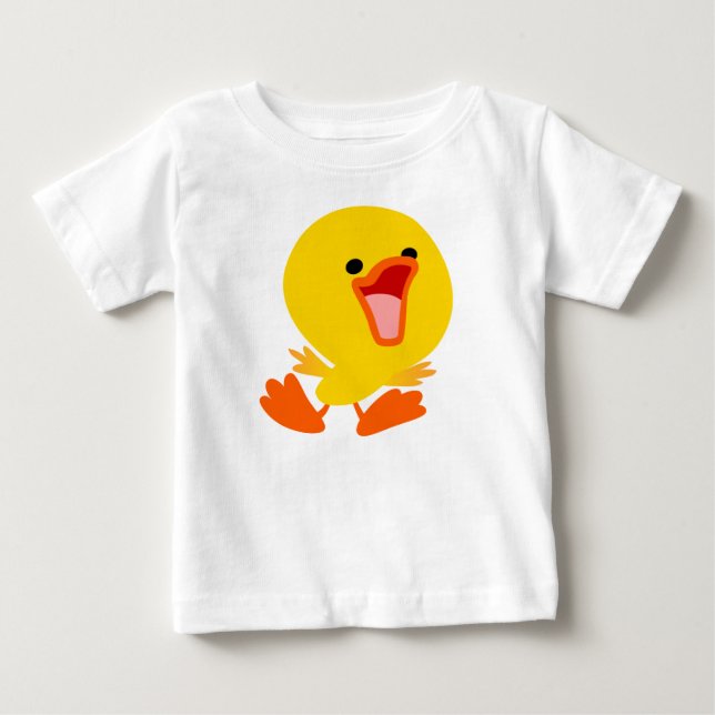 Cute Joyous Cartoon Duckling Baby T-Shirt (Front)