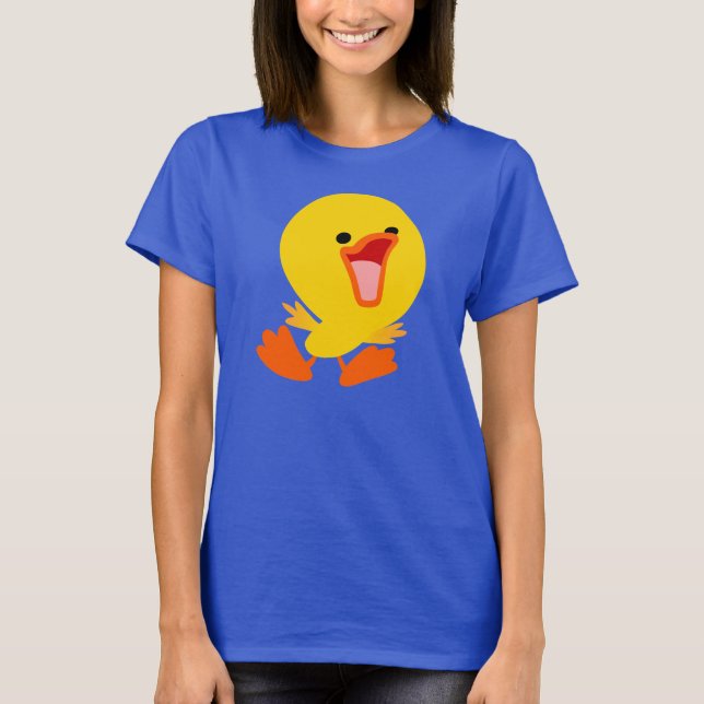 Cute Joyous Cartoon Duckling Women T-Shirt (Front)