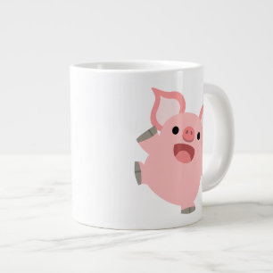 Cute Joyous Cartoon Pig Giant Coffee Mug