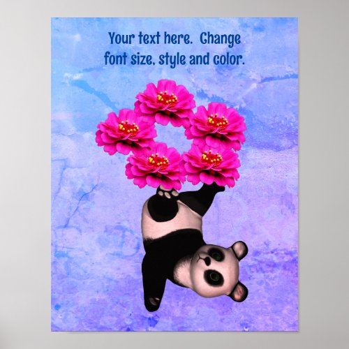 Cute Juggling Panda Bear Add Your Own Text Poster
