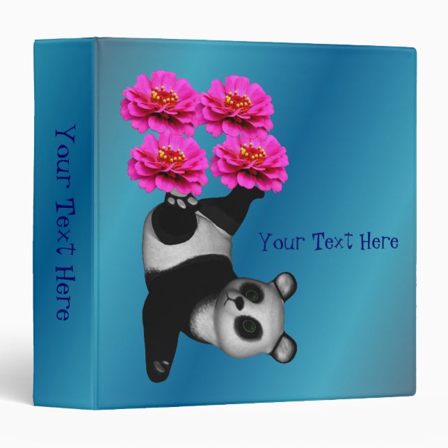 Cute Juggling Panda Bear Personalized Binder (Front/Spine)