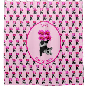 Cute Juggling Panda Bear Personalized Shower Curtain