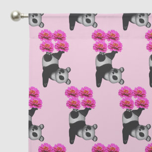 Cute Juggling Panda Bear Sheer Curtains