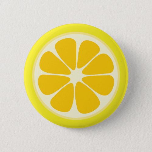 Cute Juicy Citrus Lemon Tropical Fruit Slice Button