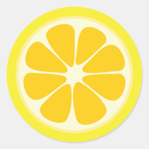 Cute Juicy Citrus Lemon Tropical Fruit Slice Classic Round Sticker
