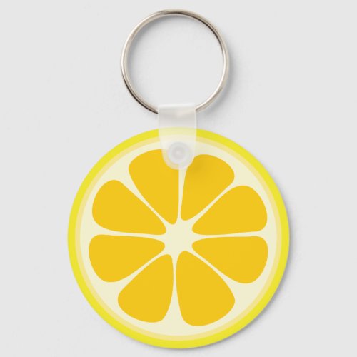 Cute Juicy Citrus Lemon Tropical Fruit Slice Keychain
