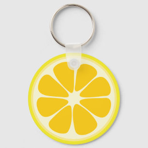 Cute Juicy Citrus Lemon Tropical Fruit Slice Keychain