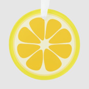 Cute Juicy Citrus Lemon Tropical Fruit Slice Ornament by littleteapotdesigns at Zazzle