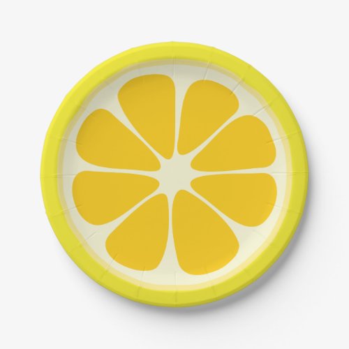 Cute Juicy Citrus Lemon Tropical Fruit Slice Paper Plates
