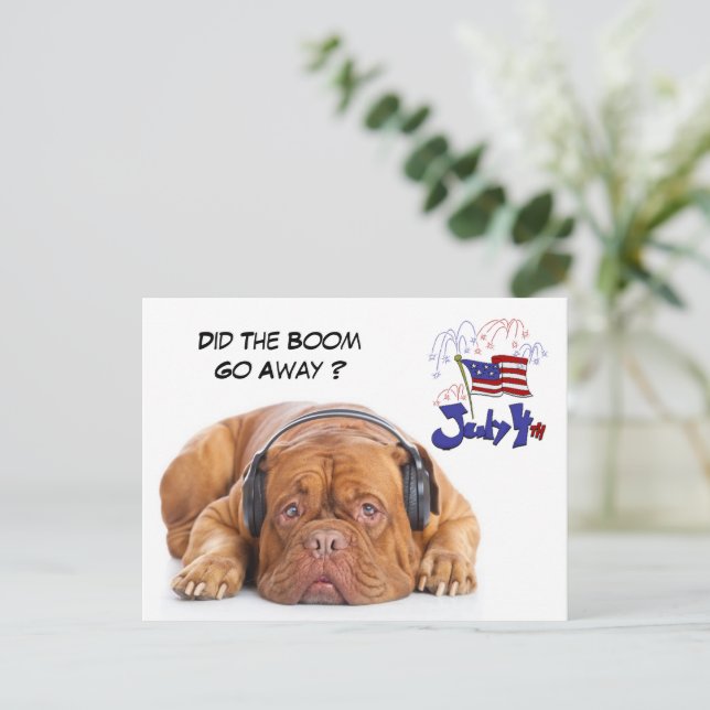 Cute July 4th dog  Holiday Postcard (Standing Front)
