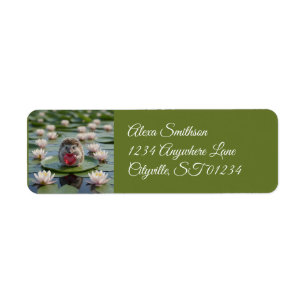 Cute July Hedgehog with Ruby Heart Label