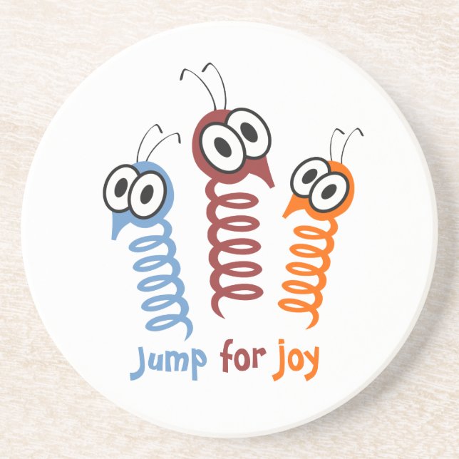 Cute Jump for joy quote funny Coaster (Front)