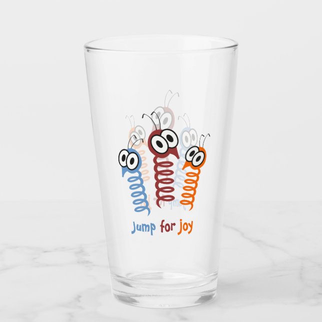 Cute Jump for joy quote funny Glass (Front)