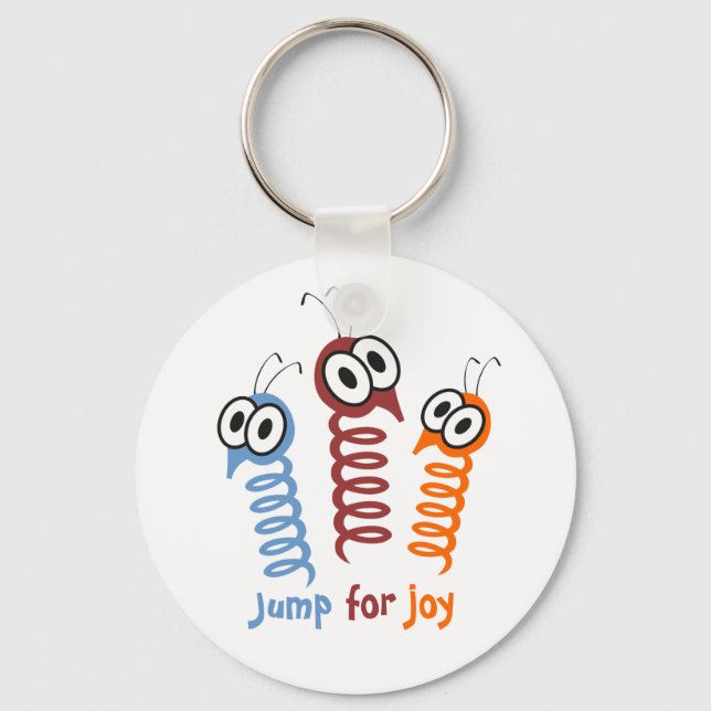 Cute Jump for joy quote funny Keychain (Front)