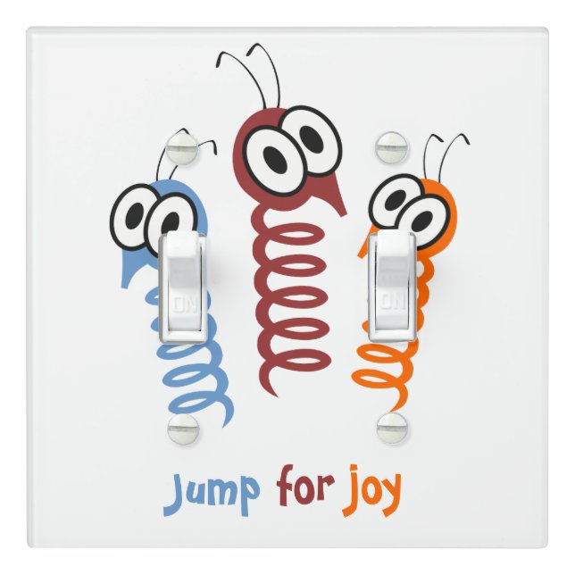 Cute Jump for joy quote funny Light Switch Cover (In Situ)