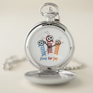 Cute Jump for joy quote funny Pocket Watch