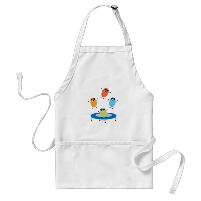Cute Jumping Candy Beans Wearing Sunglasses Adult Apron (Front)
