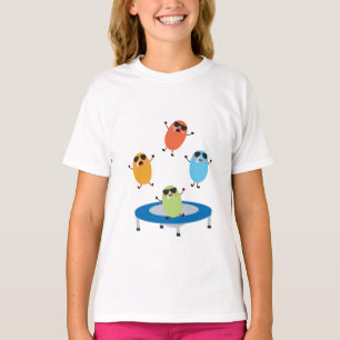 Cute Jumping Candy Beans Wearing Sunglasses T-Shirt