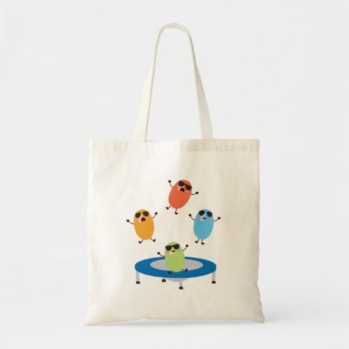 Cute Jumping Candy Beans Wearing Sunglasses Tote Bag