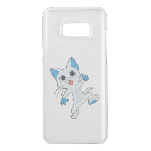 CUTE JUMPING LIGHT CYAN KITTEN WITH BLUE EYES,EARS UNCOMMON SAMSUNG GALAXY S8+ CASE