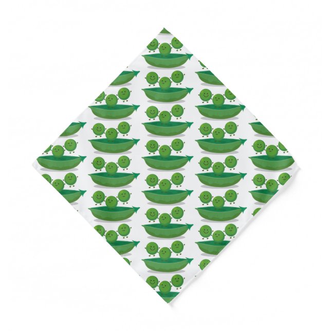 Cute jumping peas in pod cartoon illustration  bandana (Front)