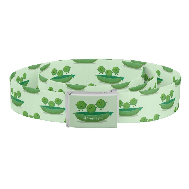 Cute jumping peas in pod cartoon illustration belt (Coil)