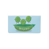 Cute jumping peas in pod cartoon illustration checkbook cover (Front)